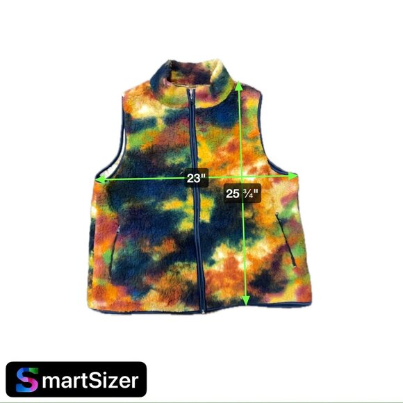 Marissa Olivia New York NWT Multicolor Tie Dye Zip Up Collared Vest SZ XL - Picture 8 of 9